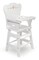 Badger Basket Doll High Chair with Padded Seat - White Rose